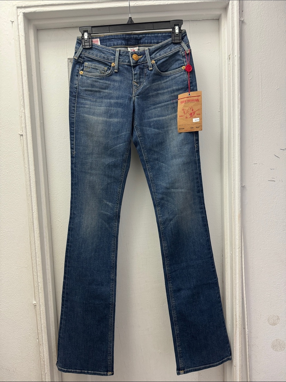 True Religion Women's Straight Leg Blue Jeans